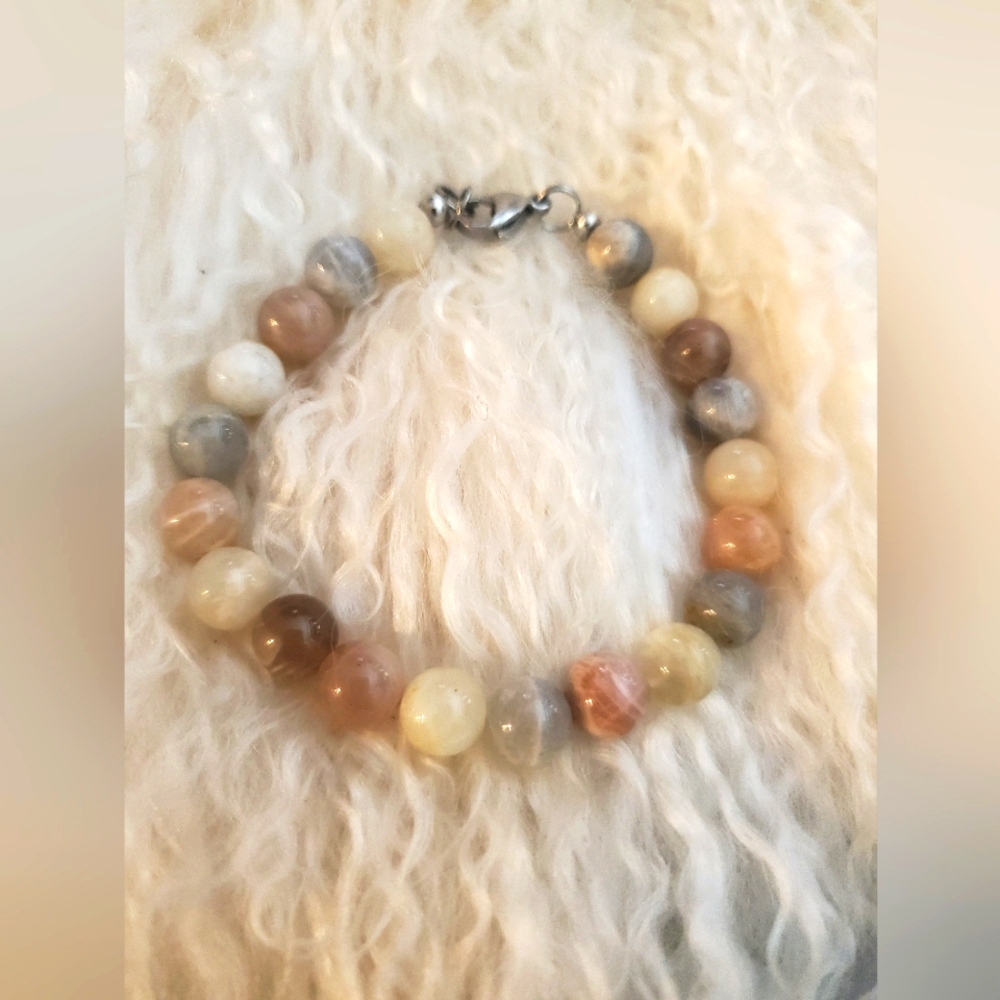 Gorgeous Jasper & Agate All Natural Multi-Color Beaded Bracelet